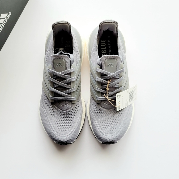 Adidas Ultraboost 21 Running Shoes Grey/Off White Women's 7.5 - Picture 3 of 6